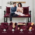 thumbnail image 5 of Porch Swing Cushion 47in, Waterproof Bench Cushion for Outdoor Furniture, 2-3 Seater Replacement Glider Cushion with Ties for Backyard and Garden（Wine Red 47"), 5 of 7