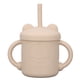 thumbnail image 4 of Vaso de silicona para bebé con dos asas y tapa con pajita, estilo de dibujos animados, apto para uso alimentario, duradero, de silicona para niños pequeños, color beige, 4 of 15