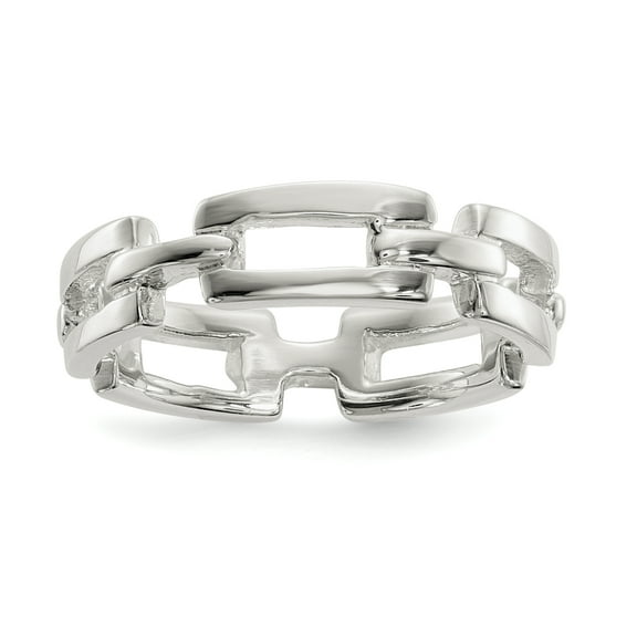 Sterling Silver Polished Fancy Link Ring QR6593