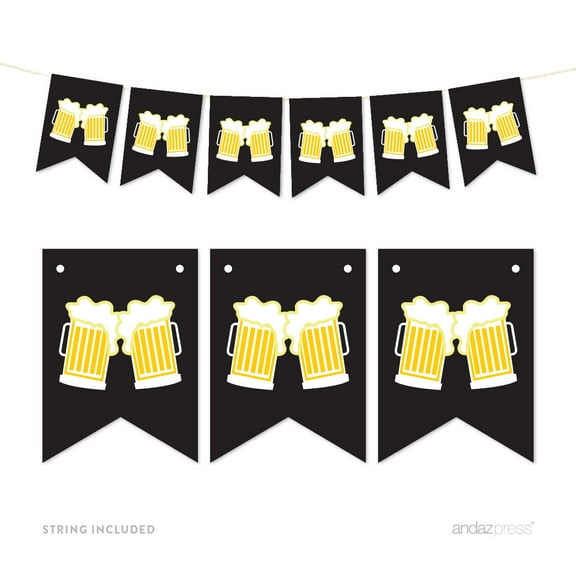 Pennant Party Banner Beer Mugs Cheers!