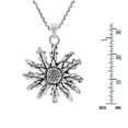 thumbnail image 6 of Intricately Detailed Autumn Sunflowers Sterling Silver Pendant Necklace, 6 of 6