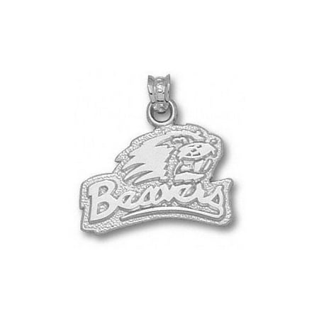 NCAA - Oregon State Beavers Sterling Silver ''BEAVERS'' Head 1/2'' Pendant