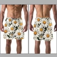 thumbnail image 3 of luoweisi Men's Beach Shorts Quick Dry Swim Trunks with Mesh Lining Daisy S, 3 of 5
