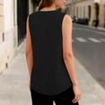 thumbnail image 3 of Bixock Summer Women Tops,Tank Tops for Women,Blouse for Women Solid Color V Neck Cami Top Eyelet Detail Sleeveless Casual Loose Lightweight Soft Wear Shirts, 3 of 6