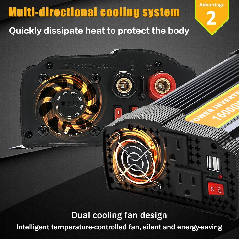 16000W Power Inverter 200W Solar Panel 12V Battery Charger Kit + 110V Controller