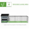 thumbnail image 4 of Pefilos 131" Outdoor Large Chicken Coop, Wooden Hen House with Pull-out Tray, Runs and Chicken Nesting Box Rabbit Hutch Bunny Cage, Gray, 4 of 9
