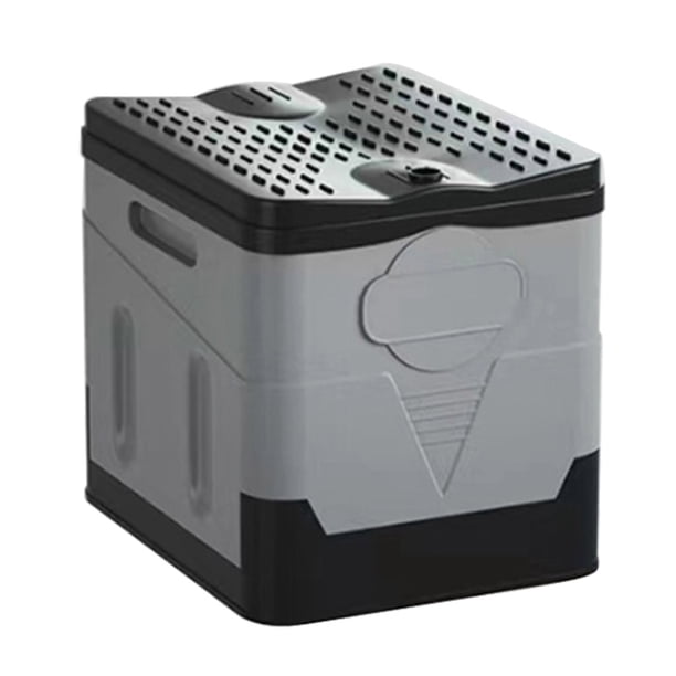 Ndcxsfigh Inodoro Plegable para Exteriores Cubo Inodoro para Coche para Viajes Camping Senderismo (gris Negro)