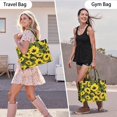 thumbnail image 6 of Large Capacity Tote Bag,Black Green Stem Sunflower Pattern Handbag Fashion Luxury Tote Bag,15.7"x13"x 5.1" Inches,Laptop Compatible, 6 of 6