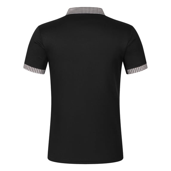 Men's Shirt for Casual Wear with Lapel Button Short Sleeve Design Men’s Top Smart Leisure Fashion Attire for Everyday Use Black S