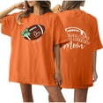 thumbnail image 1 of Tops Cortos para las Mujeres, Doble Cara Impreso Cuello Redondo Gota Hombro Camiseta, Top Estirable Casual, 1 of 5