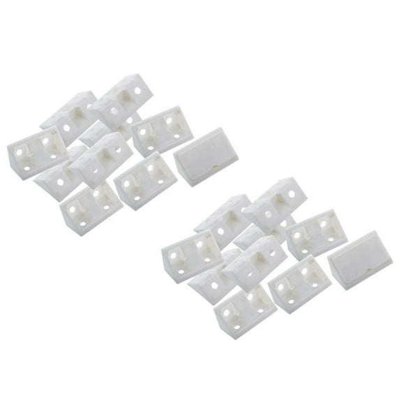 Furniture Cabinet Fastener Corner Braces Angle Brackets White 20Pcs