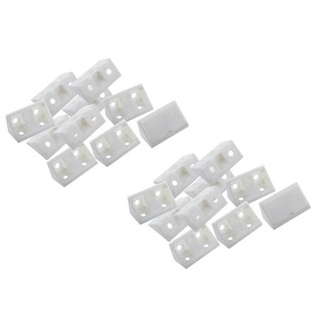 

Furniture Cabinet Fastener Corner Braces Angle Brackets White 20Pcs