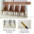 thumbnail image 4 of TesNus 5 Piece Round Dining Table Set, 31" Wood Grain Water Wave Table with Brown Upholstered Chairs, Gold Tip Legs for Kitchen and Small Dining Room, 4 of 8