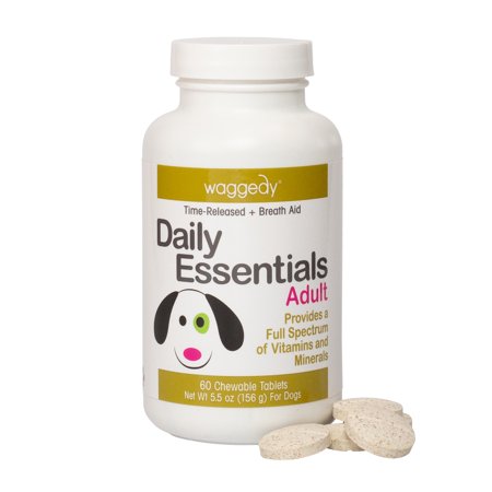 UPC: 0860111000319 | Waggedy Adult Dog Multivitamin & Immune System Booster  Chewable Dog Vitamins (60 Tablets)