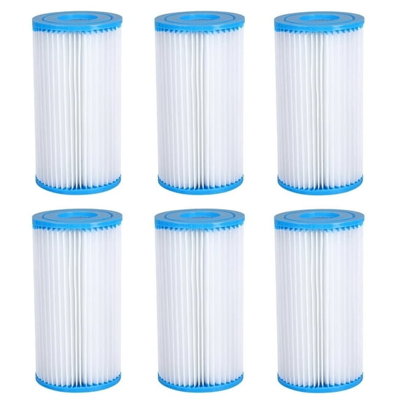 Pool Filters Size A or C for Summer Waves, 6 Pack Type A or C Pool Filter Cartridge Replacement A/C Pool Filters Compatible with Easy Set Type A Filters