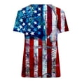 thumbnail image 5 of USSUMA Womens Summer Tops July 4th T-Shirts for Women Trendy American Star Stripe Print Patriotic Blouses Tops Dressy Short Sleeve V Neck Tunic Plus Size Shirts for Women, 5 of 5
