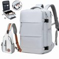thumbnail image 2 of Multifunctional Travel Backpack, Airline Approved Waterproof Casual Daypack, Carry On 15.6inch Laptop Schoolbag, Backpack With Chest Bag Or Small Bag, 2 of 5