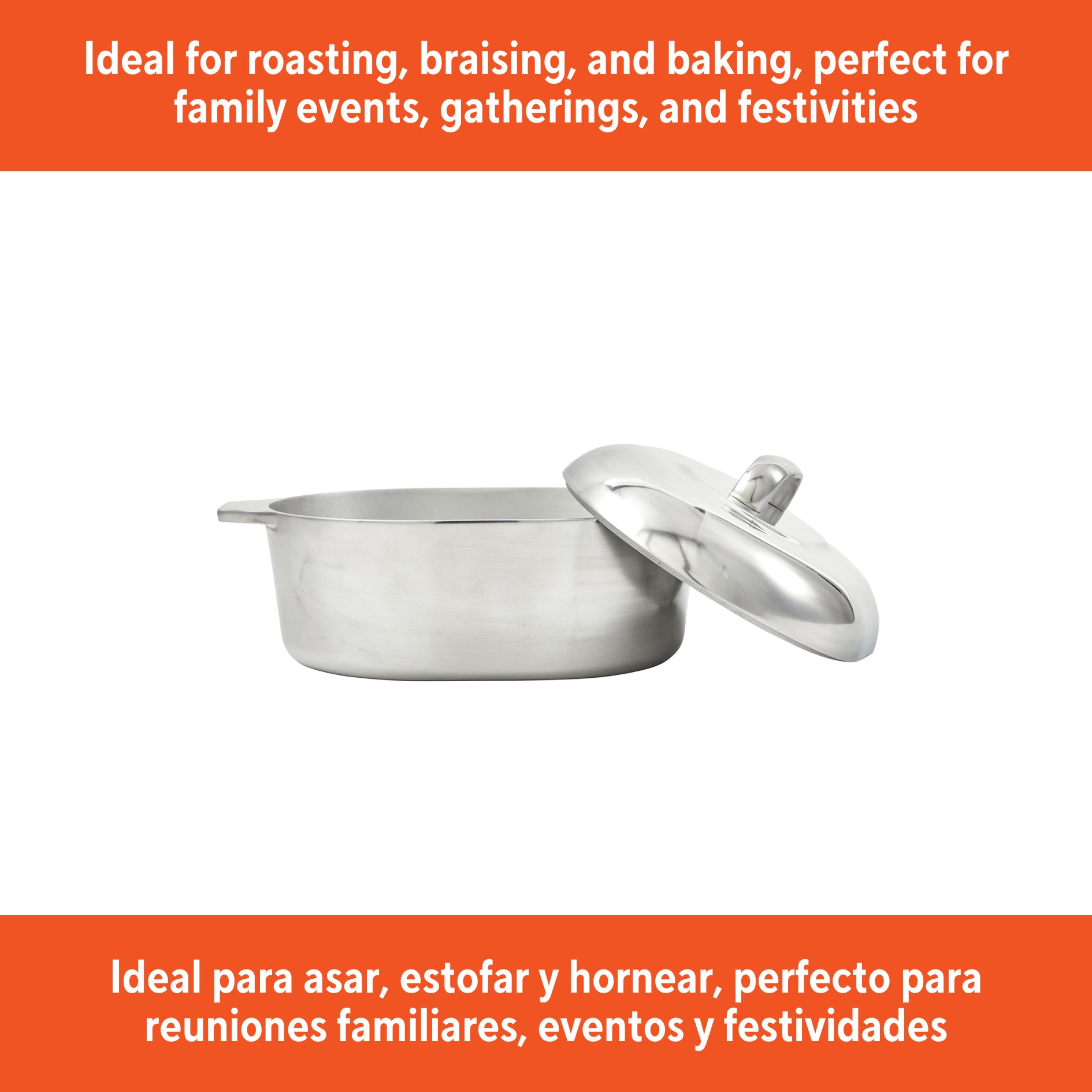 IMUSA 11" Cast Aluminum Oval Roaster with Lid photo 7