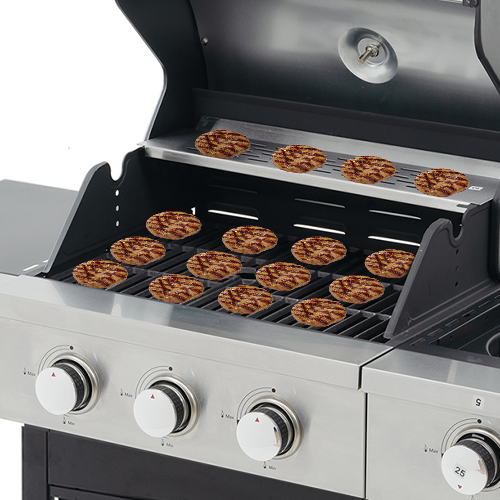MEWANG 3 Burner Propane Gas Grill with Side Burner,Stainless Steel Gas Grill for Outdoor BBQ,Camping