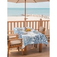 thumbnail image 2 of Outdoor Table Cloth with Umbrella Hole and Zipper, Blue Grey Coastal Waterproof Rectangle Tablecloth 52"x70", Summer Beach Coral Shell Starfish Washable Table Cover for Outside Party Patio Picnic, 2 of 8