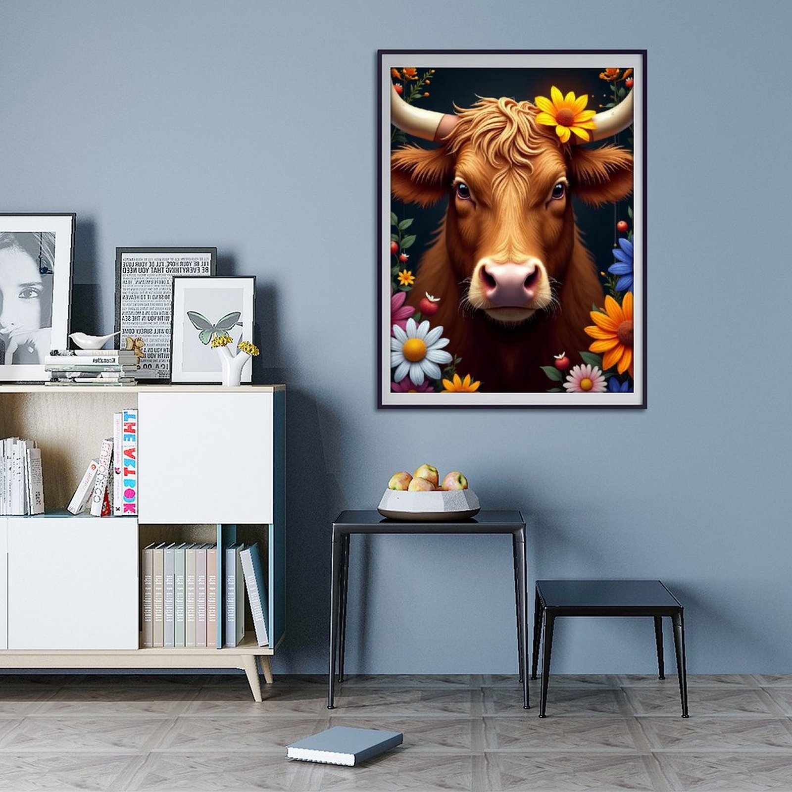 Diamond Art Kits for Adults - Modern Bull Bronze Print No.68 5D Frameless Dimond Painting Kit for Adults Beginner, Round Diamond Kits for Home Wall Decor, Gift for Women