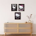 thumbnail image 4 of 2D Flat, 3pcs, 2D Flat, Frameless, Sanrio Rock Band Hello Kitty Decorative Painting, Stylish Black and Pink Cute Hello Kitty Printed Canvas, Suitable for Home Living Room, Bedroom, Hallway, Children, 4 of 4