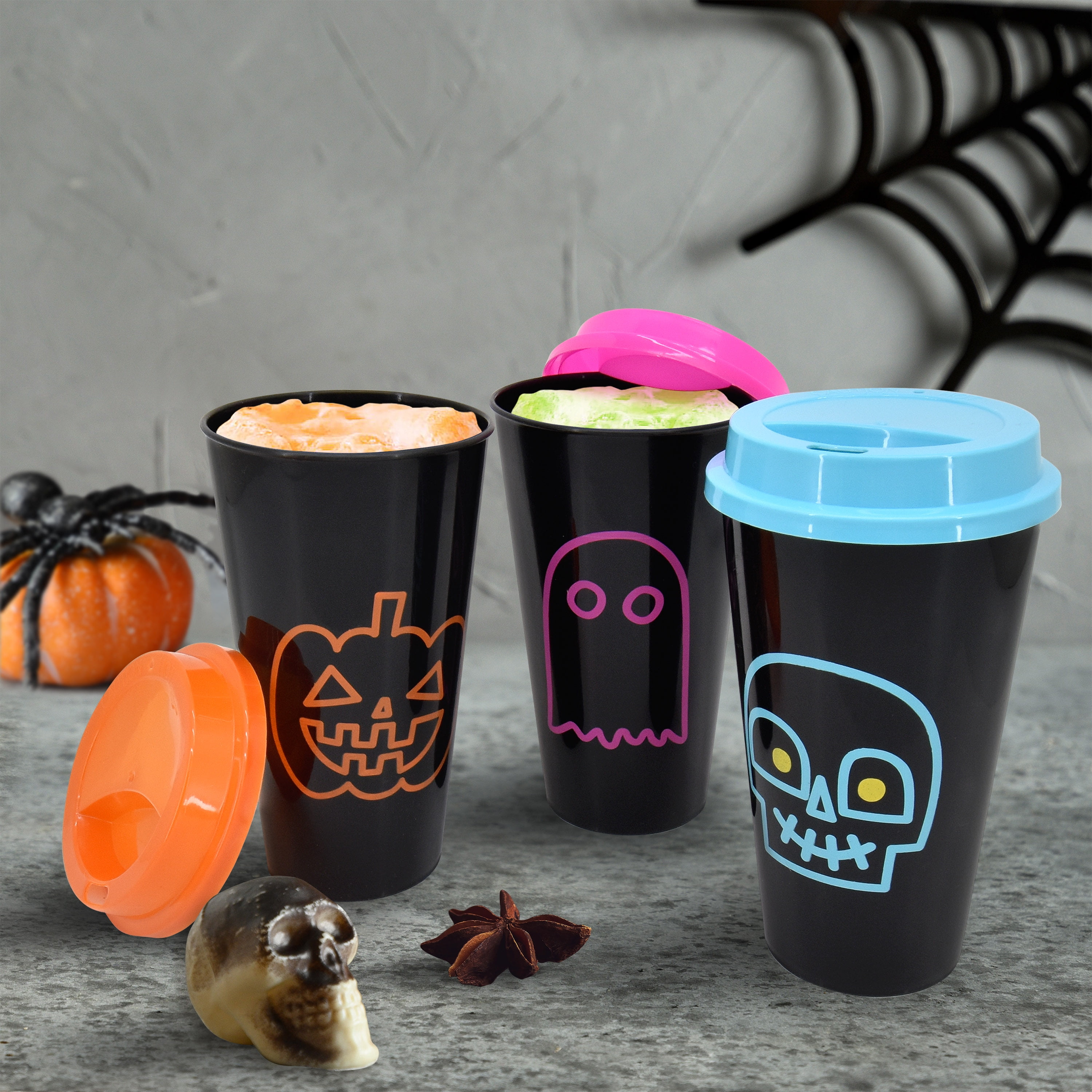 5 Packs Halloween Color Changing Cups with Lids and Straws - Halloween  Decorations Indoor Home, 24oz/710ml Plastic Tumblers Bulk, Reusable Cups  with Dark Castle, Pumpkin Warrior, Flying Witch, Black Cat, Trick or