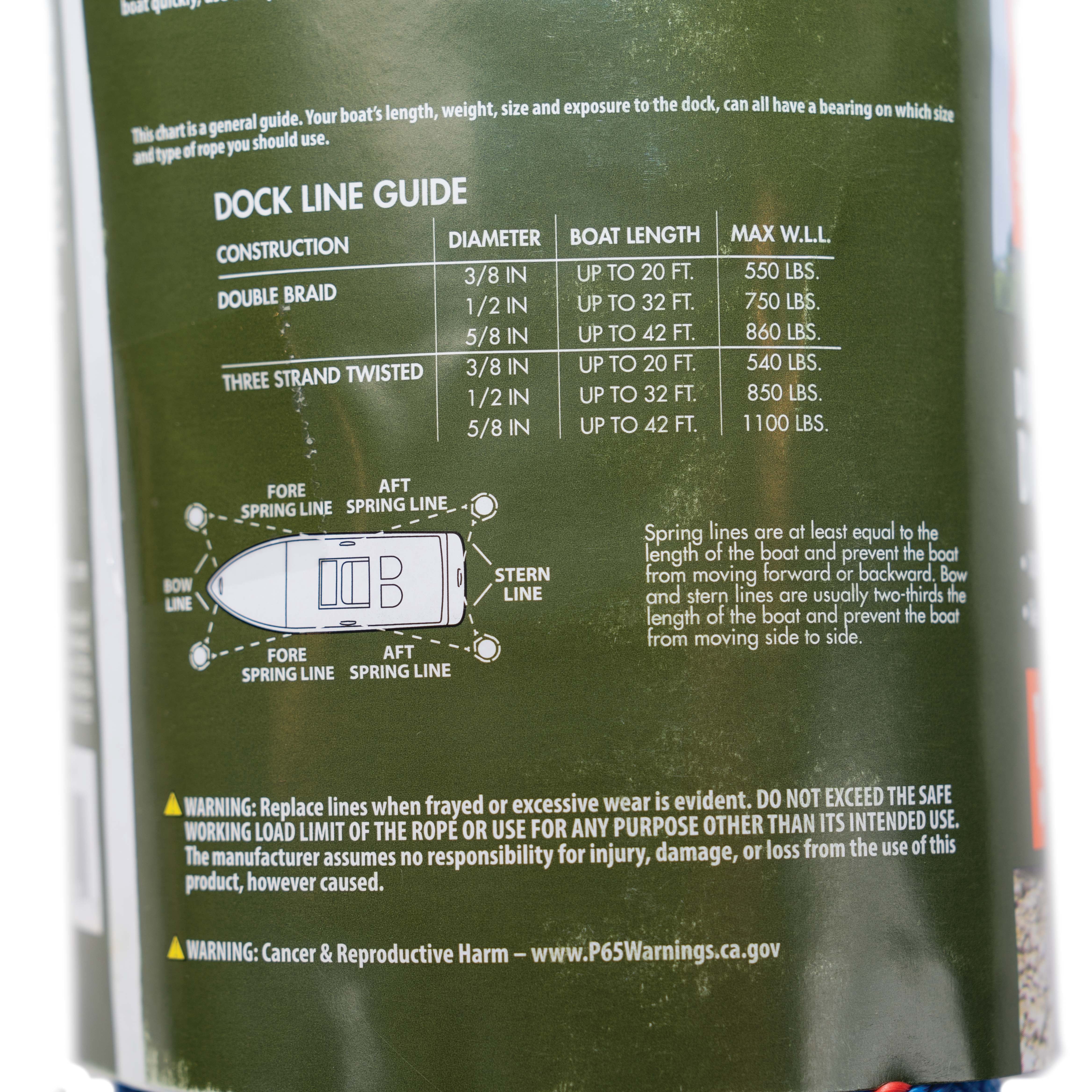 (4 pack) Ozark Trail 2-Pack 1/2-inch x 20-foot Nylon Boat Dock Lines, Blue