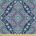 thumbnail image 2 of Ambesonne Oriental Fabric by the Yard Upholstery, Tribal Cultural Motifs, 1 Yard, Indigo Pale Pink, 2 of 5