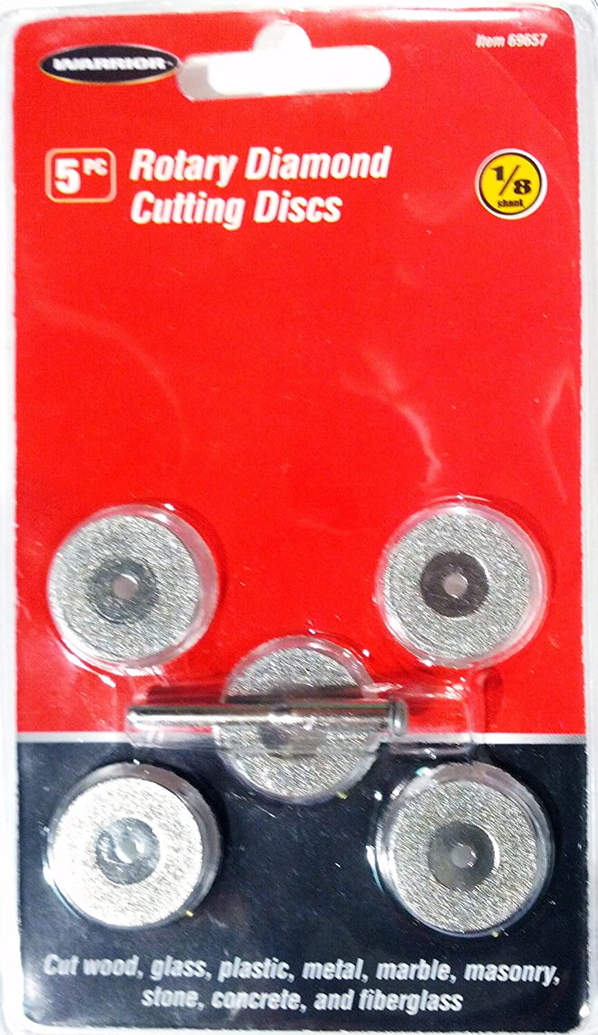 Rotary Diamond Cutting Discs with 1/8" Shank, 5 Pc.
