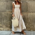 thumbnail image 2 of For Women 2024 Casual Summer Long Dress Sleeveless Square Neck Sundress Beach Long Dresses, 2 of 5