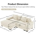thumbnail image 2 of Lovableguy Oversized Sectional Modular Sofa with Movable Ottoman,Corduroy Upholstered L-Shaped Cloud Couch,Comfy Loveseat for Living Room Bedroom,Beige, 2 of 8