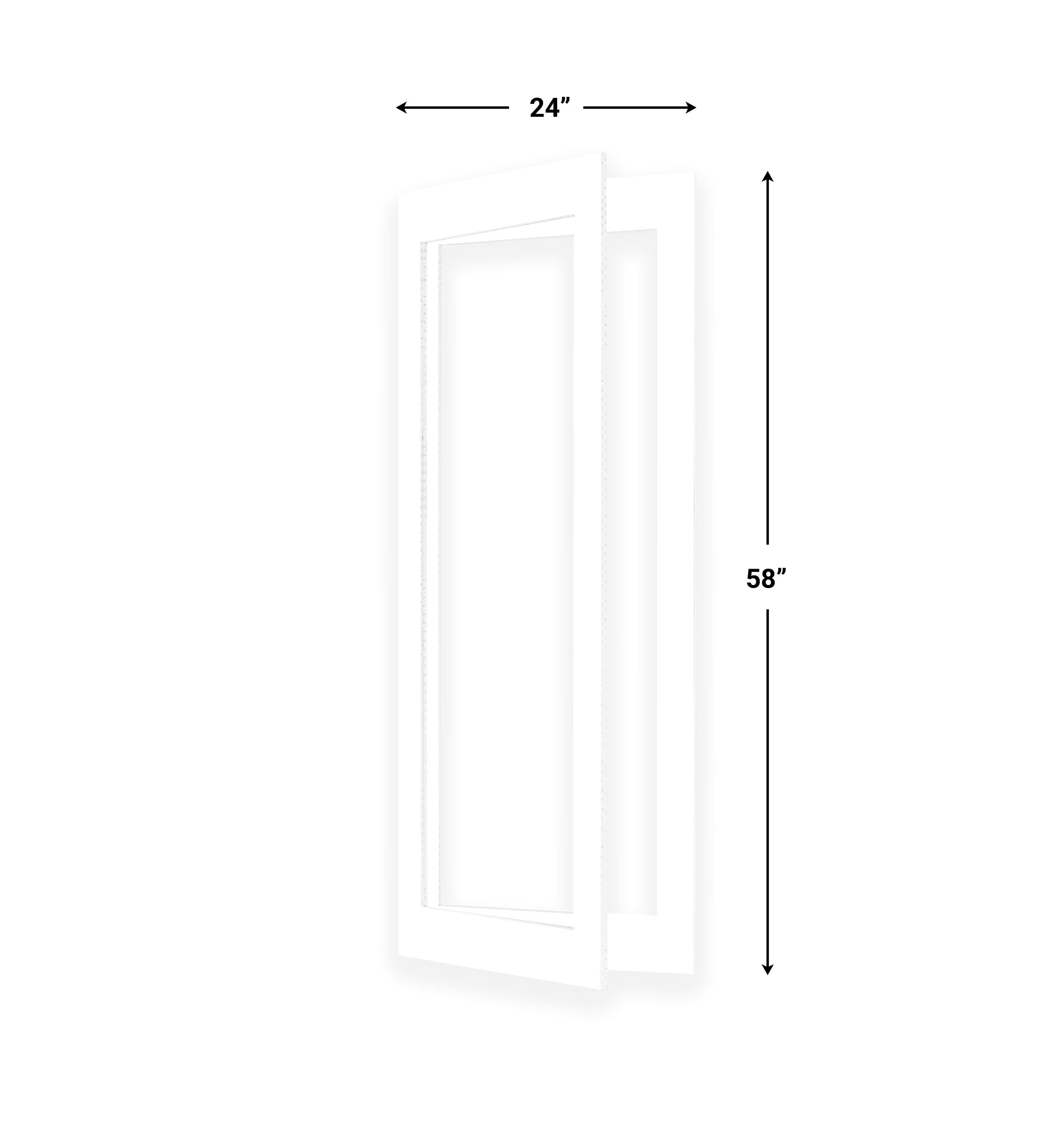 Portable Folding Rigid .25" Honeycomb Corrugate Partition with 4 CLEAR panels - White/White 48L" x 24W" x 58H" with four 18L" x 50H" PET CLEAR windows