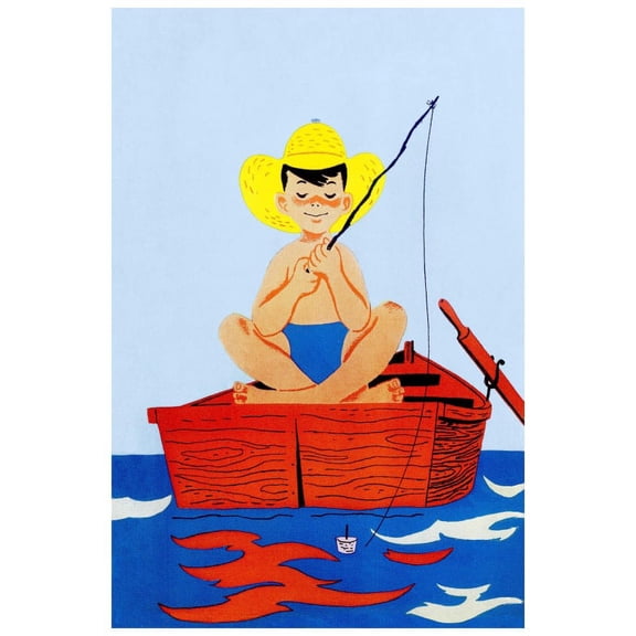 Marmont Hill "Fishing Alone" by Curtis Painting Print on Canvas