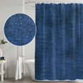 thumbnail image 4 of Dark Blue Shower Curtain Set - Extra Long 72" x 96" Washable Bathtub Curtain with 12 Hooks, Farmhouse Linen Texture Waterproof Fabric Stall Shower Curtains for Bathroom/Bathtub Décor, 4 of 8