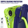 thumbnail image 4 of For Xiaomi Redmi Pad SE 8.7 inch 2024 Case, 360 Rotatable Handle Stand, Shoulder Strap, Drop-Proof Design, NavyBlue Lime, 4 of 7