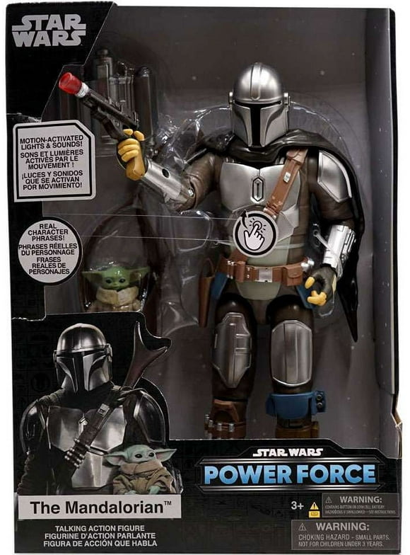 Star Wars Power Force The Mandalorian with Grogu (The Child) Talking Action Figure