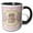 Black/White, variant on 3drose, Regal Pastel Mod Damask Monogram Initial S, 15oz Two-tone Blue Mug