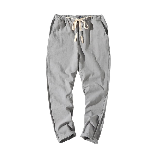 Dagugfen Sweatpants for Men Plus Size Drawstring Elastic Waist Comfy Running Athletic Cropped Pants