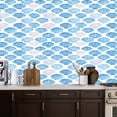 thumbnail image 2 of Peel and Stick Wallpaper 17.7in x 9.8ft Blue Purple Seashell White marine life ocean Contact Paper Vinyl Waterproof Self Adhesive Wall Paper for Bedroom Shelf Cabinet Renter Friendly, 2 of 8