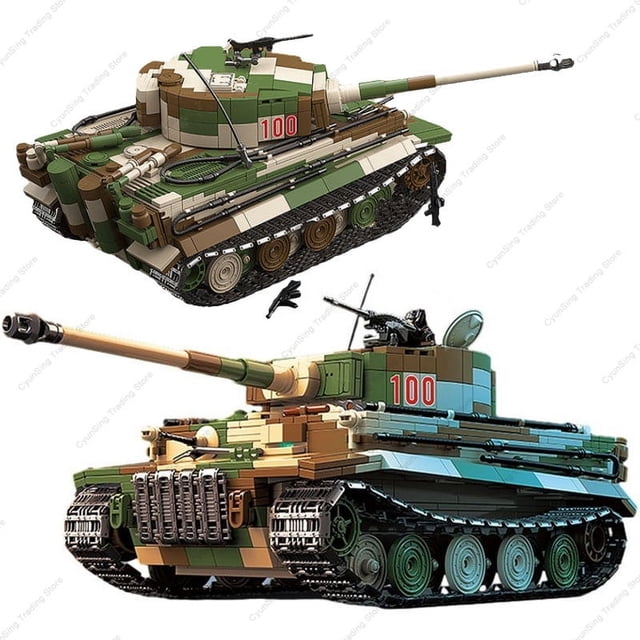 Panzerkampfwagen militar de la Segunda Guerra Mundial, VI Ausf. E Tiger-Juego de bloques de construcción para niños, juguete de ladrillos para armar tanque, vehículo de combate, soldado
