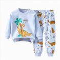 thumbnail image 5 of TOWED22 2 Piece Boys Girls Pajamas Toddler Kids Boys Girls Pajamas Kids Pj's Long Sleeve Sleepwear Clothes Set Outfits, 5 of 5