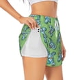 thumbnail image 2 of Bixox Women's Motorcycle Riding Dinosaur pattern 2 in 1 Running Shorts - Lightweight Athletic Workout Gym Yoga Shorts Liner with Pockets - X-Large, 2 of 7
