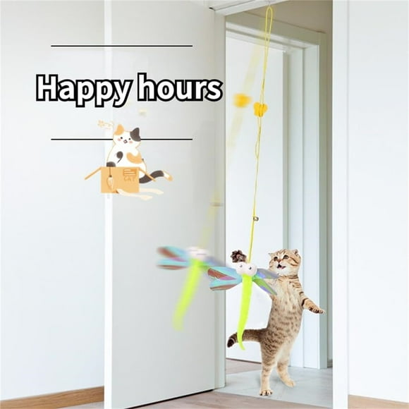Feather Stick Cat Toy 2024 New Retractable Cat Teaser Wand Toy Hanging Bouncing Cats Toy Cat Feather Wand Toy With Suction Cup Interactive Cat Toy For Indoor Cats Cat Swing Bed Silent Squeaker