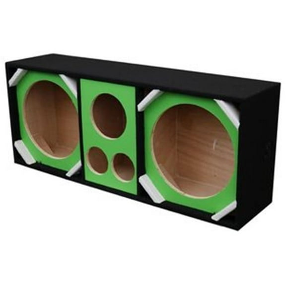 Brazil Vinyl 2 12 in. Woofers 2-Tweeters 1-Horn Speaker Enclosure, Green