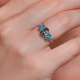 thumbnail image 4 of Gem Stone King 10K White Gold Green Mystic Topaz London Blue Topaz and White Lab Grown Diamond 3 Stone Engagement Ring for Women (2.82 Cttw, Gemstone Birthstone, Size 5), 4 of 5