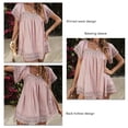 thumbnail image 4 of Blusa De Encaje Con Mangas Abullonadas, Camisa De Cuello Cuadrado Transpirable De Poliéster Suelto De Ganchillo Para Vacaciones ANGGREK Cocina, Decoración y Otros, 4 of 5