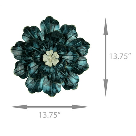 Marbled Blue Metal Art Flower Wall Sculpture Large Walmart Canada