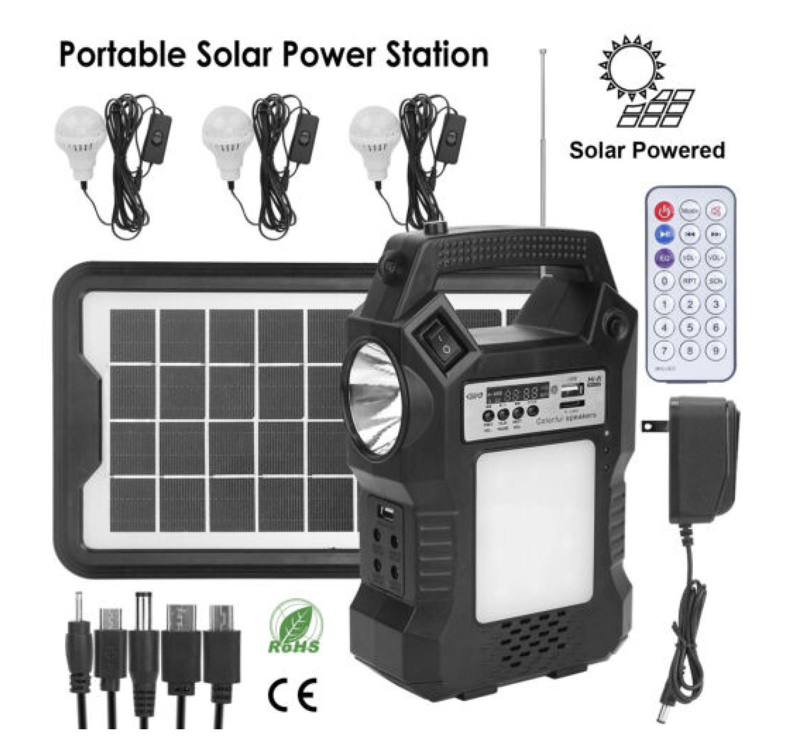Portable Solar Power Station Generator Rechargeable Backup Emergency Power Bank