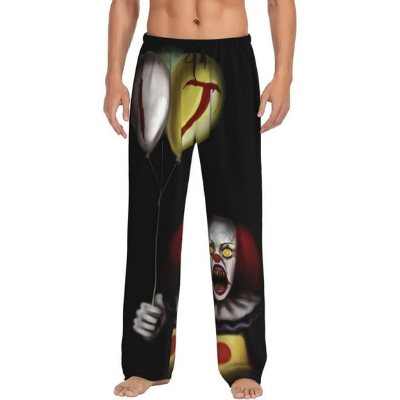 It Pennywise Horror Pajama Pants for Men, Super Soft All over Print Lounge Pants Sleepwear Bottom with Pockets Drawstring